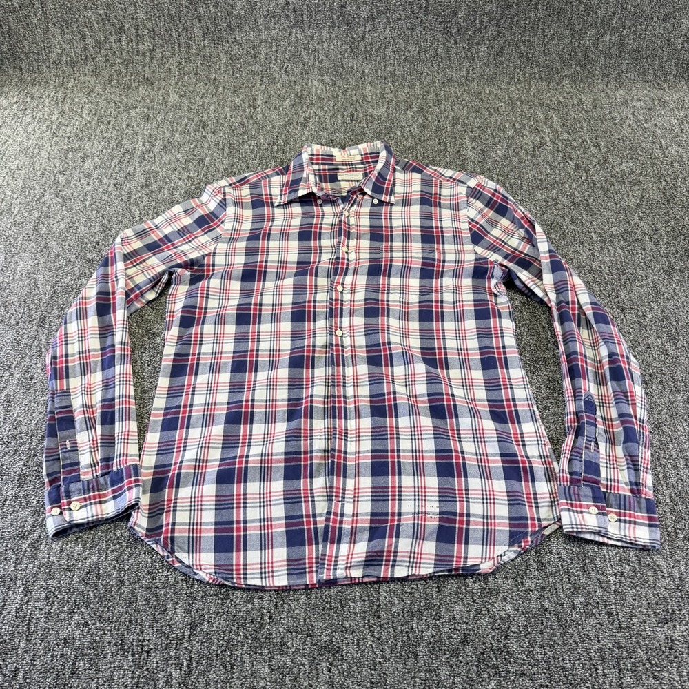 Gant Rugger The Hugger Windblown Oxford Shirt Mens XL Multicolor Plaid Casual